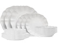 Costa Nova Juego de vajilla Rosa White 18 piezas / 6 personas - 6 platos de cena, 6 platos de desayuno & 6 platos hondos