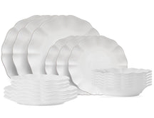 Costa Nova Juego de vajilla Rosa White 18 piezas / 6 personas - 6 platos de cena, 6 platos de desayuno & 6 platos hondos