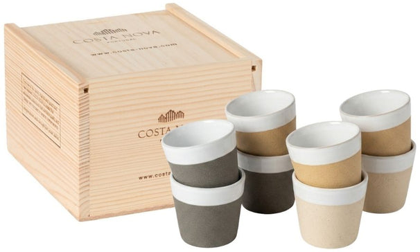 Costa Nova Espresso Kopjes Grespresso Nature Blanco 80 ml - 8 piezas - Caja de regalo