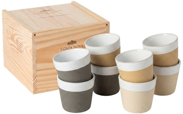 Costa Nova tazas de café Grespresso Nature Blanco 190 ml - 8 piezas - Caja de regalo