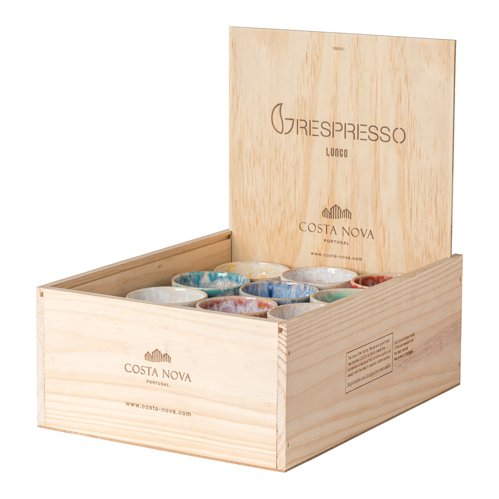 Costa Nova Grespresso Multicolor Coffee Cups 190 ml - 24 Pieces - Gift Box