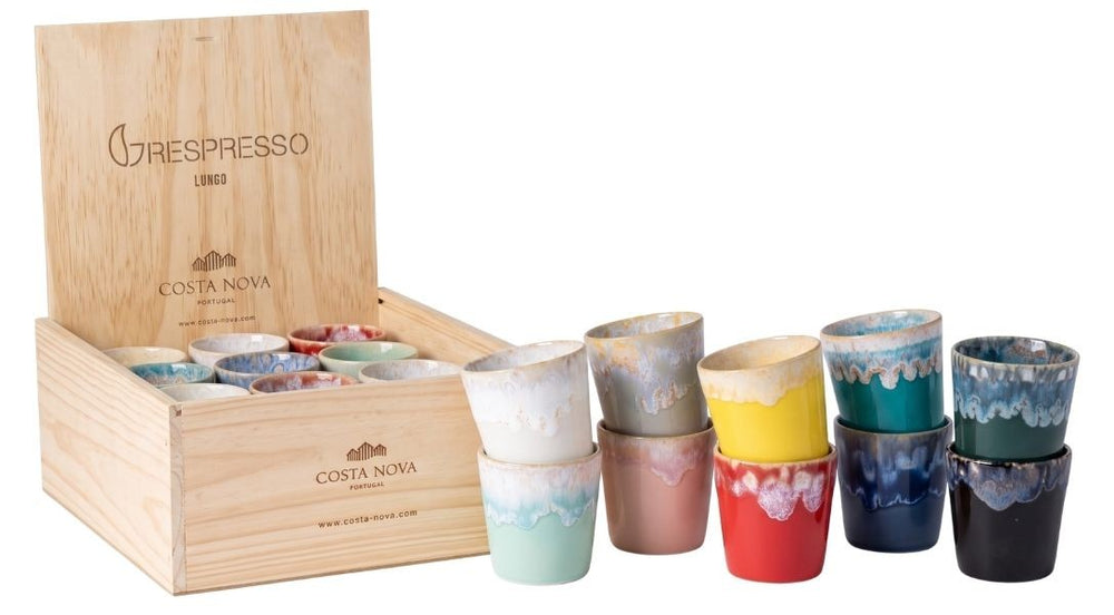 Costa Nova Grespresso Multicolor Coffee Cups 190 ml - 24 Pieces - Gift Box