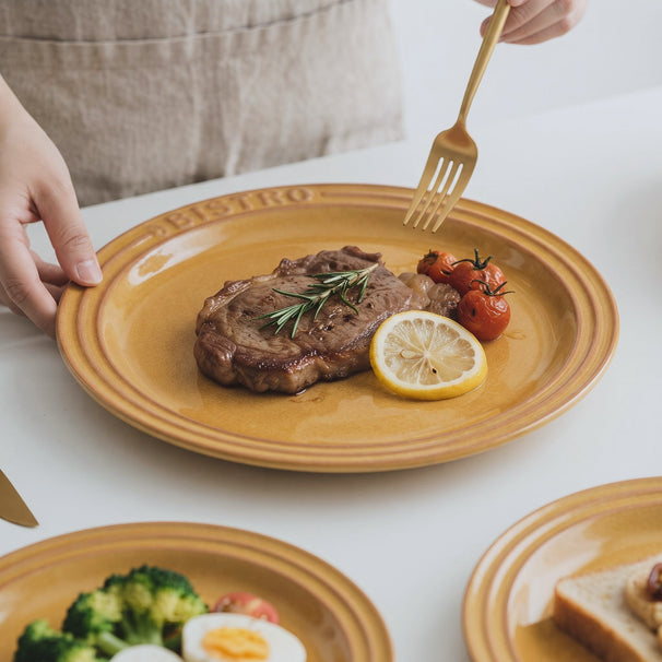 Cosy & Trendy Dinner Plates Bistro Mustard Yellow ø 28 cm - 6 pieces