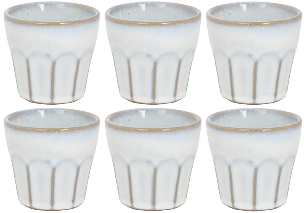 Cosy & Trendy Tazas de Espresso Bistro Vintage White 90 ml - 6 piezas