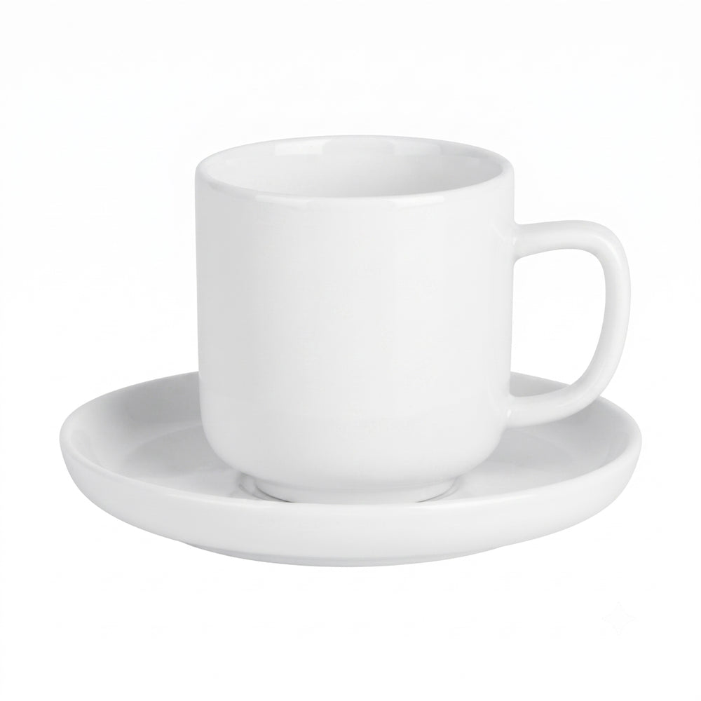 Cosy & Trendy Espresso Cups with Saucers Moon White - 90 ml - 4 pieces