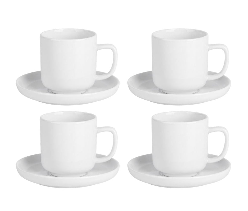 Cosy & Trendy Espresso Cups with Saucers Moon White - 90 ml - 4 pieces