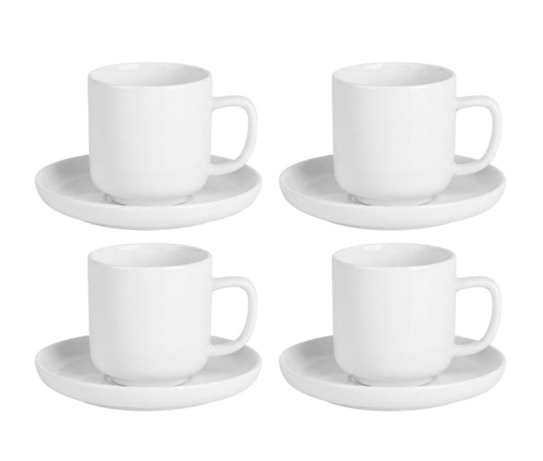 Cosy & Trendy Tazas de Espresso con Platillos Moon White 90 ml - 4 piezas