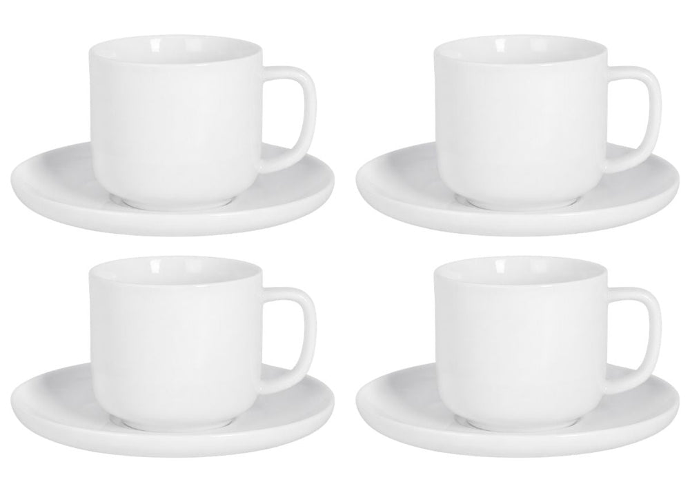 Cosy & Trendy Coffee Cups with Saucers Moon White - 200 ml - 4 pieces