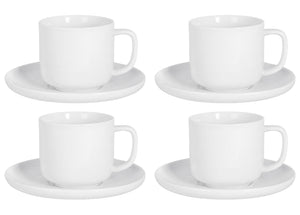 Cosy & Trendy Coffee Cups with Saucers Moon White - 200 ml - 4 pieces