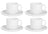Cosy & Trendy Coffee Cups with Saucers Moon White - 200 ml - 4 pieces