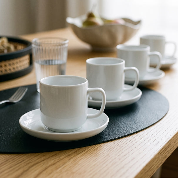 Cosy & Trendy Coffee Cups with Saucers Moon White - 200 ml - 4 pieces