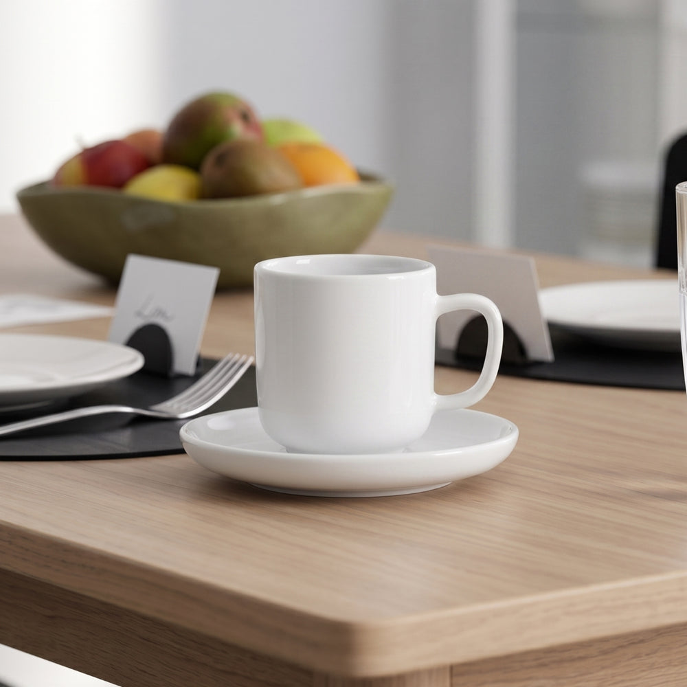 Cosy & Trendy Coffee Cups with Saucers Moon White - 200 ml - 4 pieces