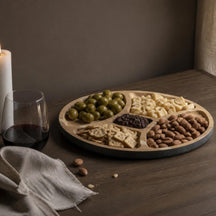 Cosy & Trendy Divided Serving Platter with 4 Compartments - Acacia Wood - ø 29.5 cm