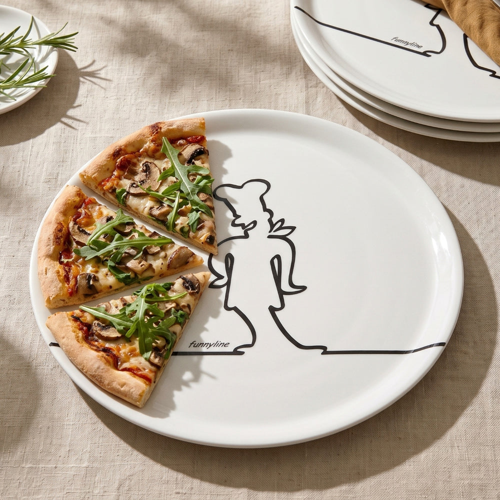 Cosy & Trendy Pizza Plates Funnyline Black / White - ø 31 cm - 6 pieces