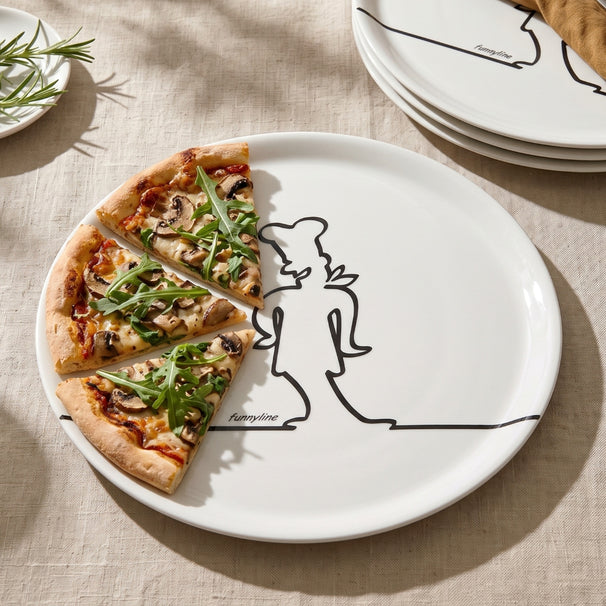 Cosy & Trendy Pizzaborden Funnyline Negro / Blanco - ø 31 cm - 6 unidades