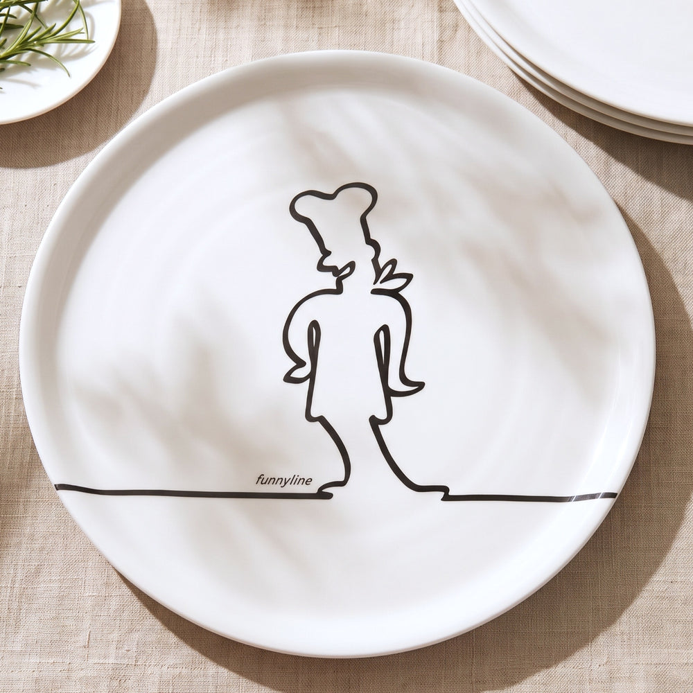 Cosy & Trendy Pizza Plates Funnyline Black / White - ø 31 cm - 6 pieces