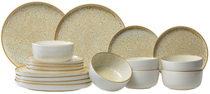 Set de vajilla Cosy & Trendy Baltic Luna 18 piezas / 6 personas - 6 platos llanos, 6 platos de desayuno y 6 cuencos