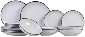 Set de vajilla Cosy & Trendy Speckle - Blanco 18 piezas / 6 personas - 6 platos llanos, 6 platos hondos y 6 platos de desayuno