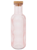 Cosy & Trendy Jarra con corcho - Jarra de agua - Raya - Rosa - 1 litro