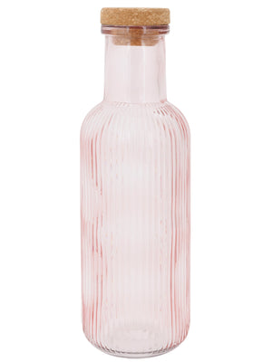 Cosy & Trendy Jarra con corcho - Jarra de agua - Raya - Rosa - 1 litro