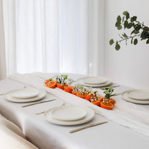 Platos para cenar Cosy & Trendy Moon White ø 28 cm - 4 piezas