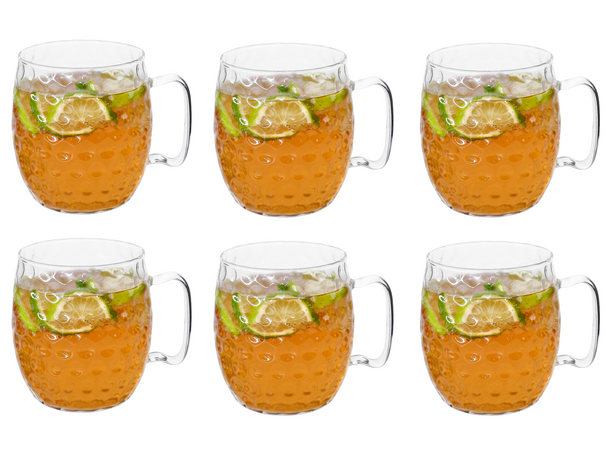 Cosy & Trendy Moscow Mule Cocktail Glasses - Borosilicate Glass - 450 ml - 6 Pieces