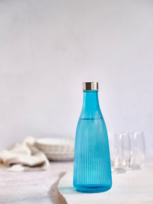 Cosy & Trendy water carafe Atla - with stainless steel cap - Glass - Azure Blue - 1 liter