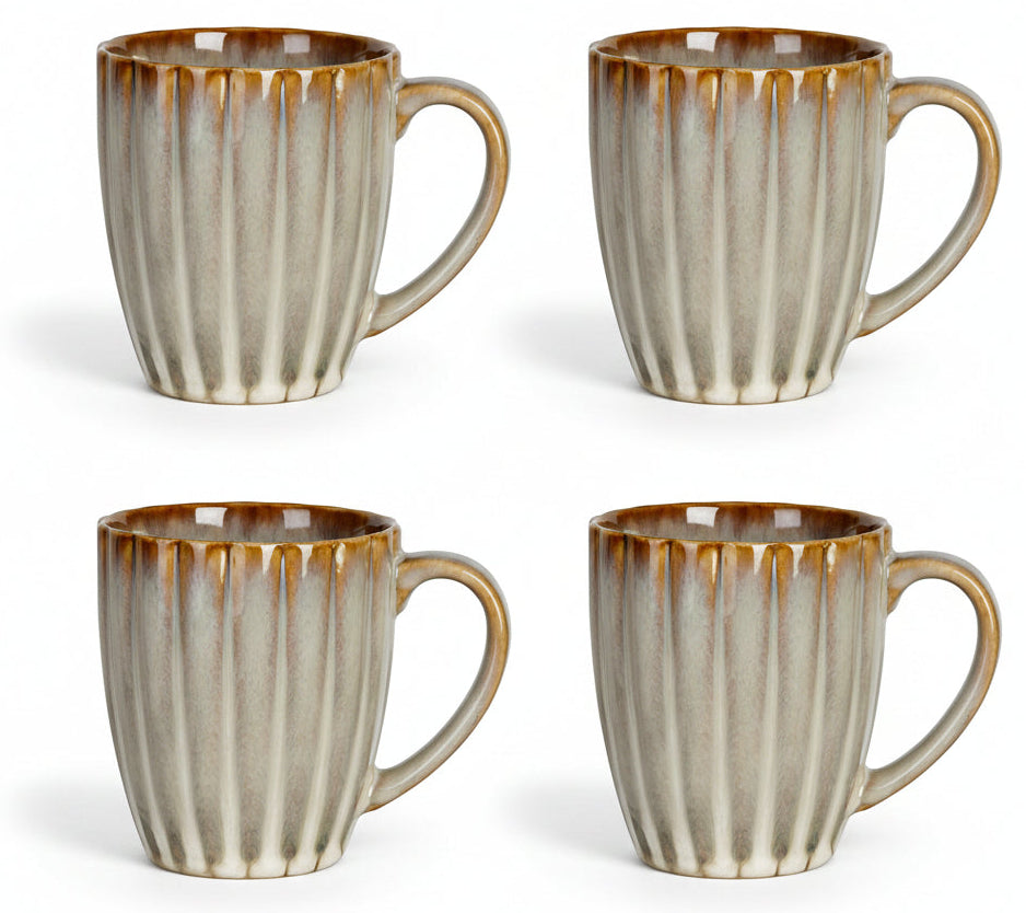 Cosy & Trendy Astera Pearl 16-piece dinnerware set for 4 people - 4 dinner plates, 4 breakfast plates, 4 bowls and 4 mugs