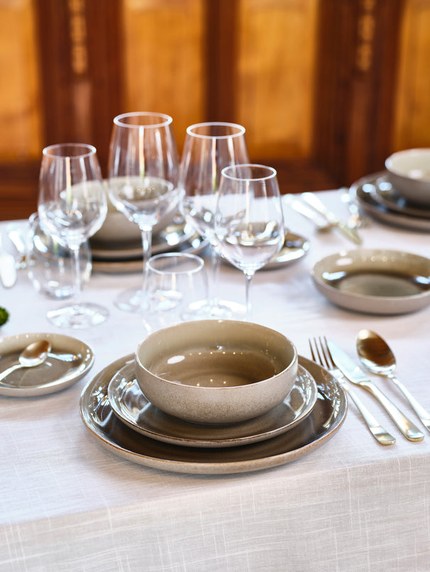 Cosy & Trendy Juego de vajilla Forest 12 piezas / 4 personas - 4 platos llanos, 4 cuencos para sopa y 4 platos de postre