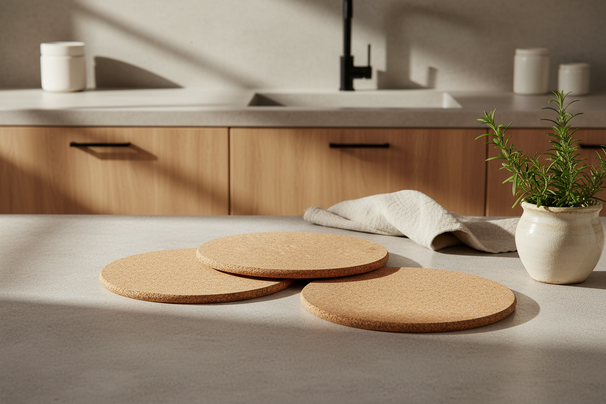 Cosy & Trendy Salvamanteles - Corcho - ø 20 cm - 3 piezas