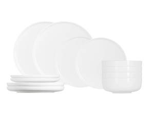 Juego de vajilla Cosy & Trendy Moon White 12 piezas / 4 personas - 4 platos de cena, 4 platos de desayuno y 4 cuencos
