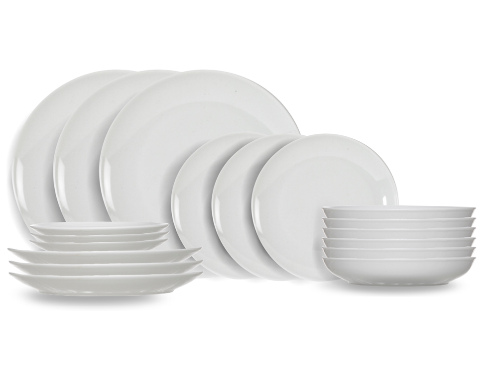 Juego de vajilla Cosy & Trendy Toulouse 18 piezas / 6 personas - 6 platos para cena, 6 platos para desayuno y 6 platos hondos