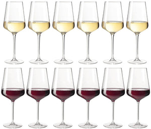 Set de Copas de Vino Leonardo (Copas de Vino Tinto + Copas de Vino Blanco) - Puccini - Set de 12 piezas