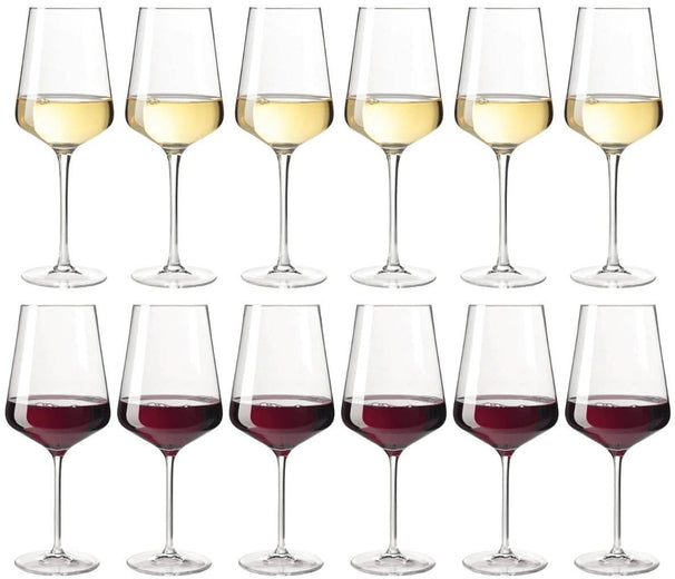 Set de Copas de Vino Leonardo (Copas de Vino Tinto + Copas de Vino Blanco) - Puccini - Set de 12 piezas