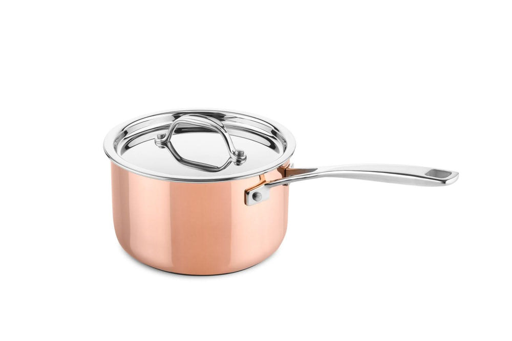 DUCQ Pannenset - Cacerola ø 18, 20, 20 cm & Sartén ø 16 cm + Tapa - Inducción - Cobre - 4 Piezas