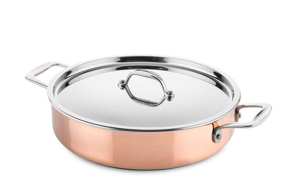 Set de ollas DUCQ de cobre 6 piezas - Olla ø 20, 20, 24 cm & cazo ø 16 cm & cacerola ø 28 cm & sartén ø 26 cm + tapas