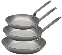 De Buyer Frying Pan Set Lyonnaise Carbone Plus 3-piece - Sheet Steel - ø 20, 24 & 28 cm - without Non-stick Coating