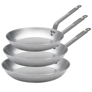 De Buyer Frying Pan Set Mineral B Element 3-piece - ø 20, 24 & 28 cm - without non-stick coating