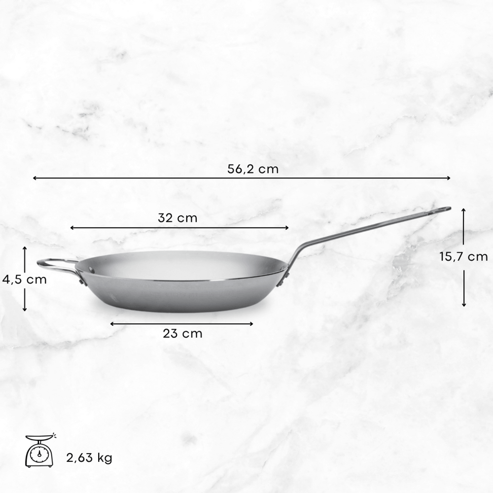 De Buyer Sartén Mineral B Elemento - ø 32 cm - sin revestimiento antiadherente