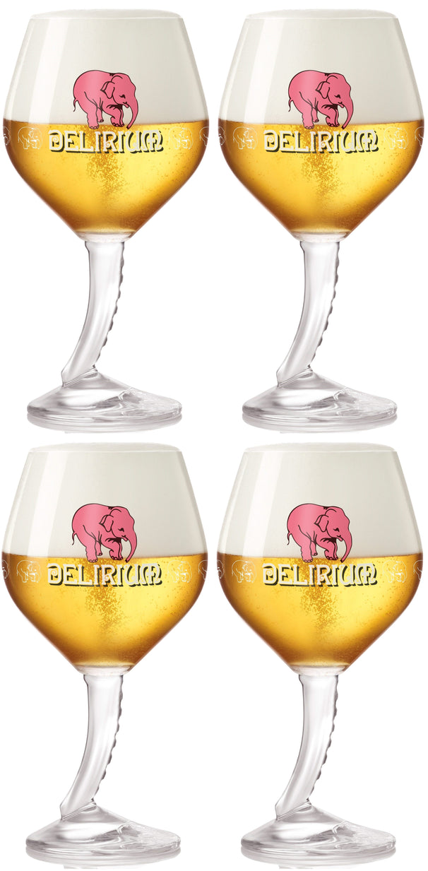 Vasos de cerveza Delirium con pie 330 ml - 4 piezas