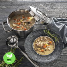 Sola Cookware set Diamond 5-piece stainless steel – downdraft suitable – cooking pots Ø 16, 18, 20, 24 cm & saucepan Ø 16 cm – suitable for all heat sources
