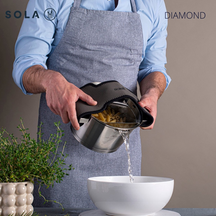 Sola Cookware set Diamond 5-piece stainless steel – downdraft suitable – cooking pots Ø 16, 18, 20, 24 cm & saucepan Ø 16 cm – suitable for all heat sources