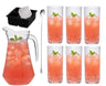 Dolle Mina Cocktail Set - 1.6 L Carafe with 6 Long Drink Glasses 490 ml, Cocktail Spoon & Ice Cube Tray