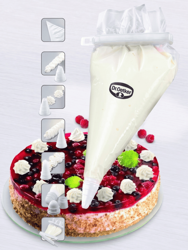Dr. Oetker Manga Pastelera Desechable - 10 unidades - con 4 boquillas