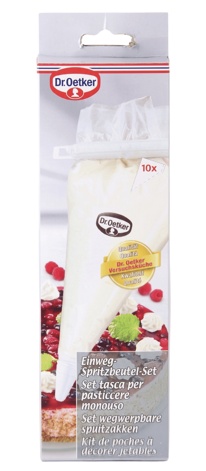 Dr. Oetker Piping Bag Disposable Plastic - 10 pieces - 4 nozzles included