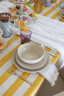 Cookinglife Dinnerware Set Nola Sand Reactive Glaze 18-Piece / 6 Persons - 6 Dinner Plates, 6 Breakfast Plates and 6 Bowls