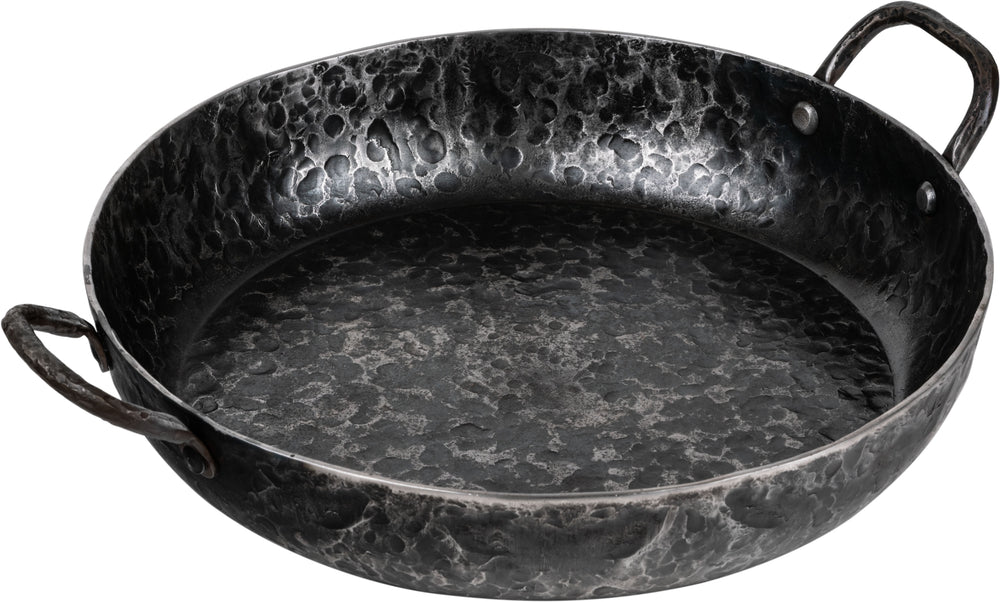 Forged Frying pan carbon steel with two handles Ø 28 cm – suitable for all heat sources – suitable for BBQ 