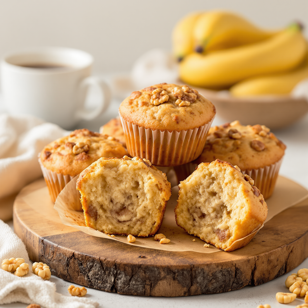 Healthy muffins with banana, dates and a hint of cinnamon