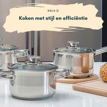 Sola Cookware Set Furore 4-Piece Stainless Steel Saucepan ø 16, 18, 20 cm & Saucepan ø 16 cm - suitable for all heat sources