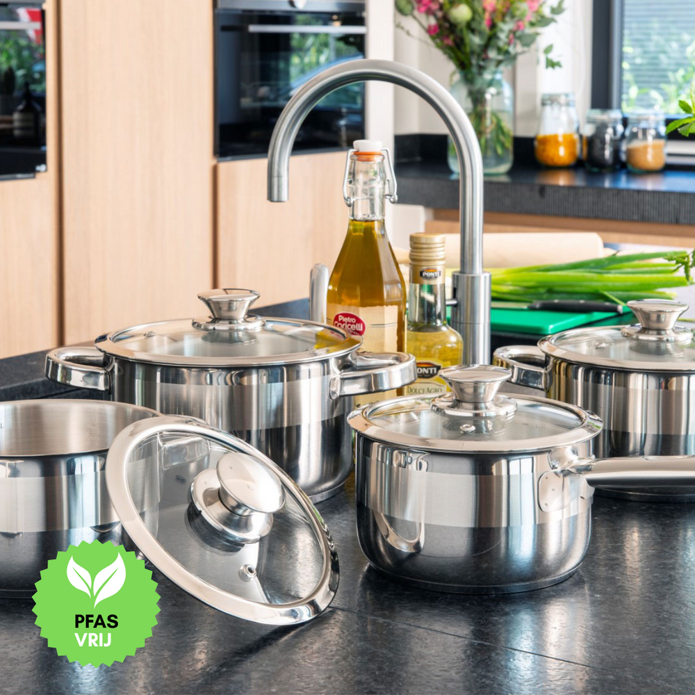 Sola Cookware Set Furore 4-Piece Stainless Steel Saucepan ø 16, 18, 20 cm & Saucepan ø 16 cm - suitable for all heat sources